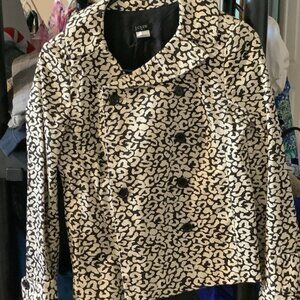 J. Crew Women's Black and Cream double breasted Pea Coat, 2‎